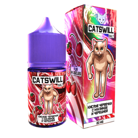 Жидкость Catswill Salt - Кислые Червячки с Малиной и Черешней 30мл (20 Strong) (M)
