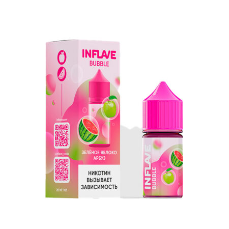 Жидкость INFLAVE BUBBLE Salt - Зеленое Яблоко Арбуз 30мл (20mg)