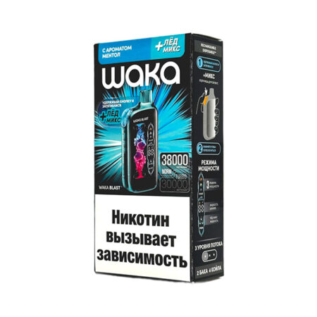 Одноразовая ЭС WAKA FT 38000 - Ментол + лед микс (20 Hard)
