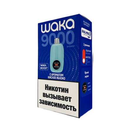 Одноразовая ЭС WAKA NOVO 9000 - Кислое Яблоко (Hard)