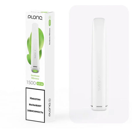 Одноразовая ЭС PLONQ PLUS 1500 - Зеленое яблоко (М)