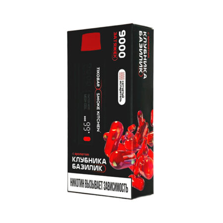 Одноразовая ЭС TIKOBAR SOLO x SMOKE KITCHEN 9000 - Клубника базилик